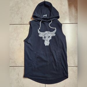 Under Armour Project Rock Black Sleeveless Hoodie, Size Small
